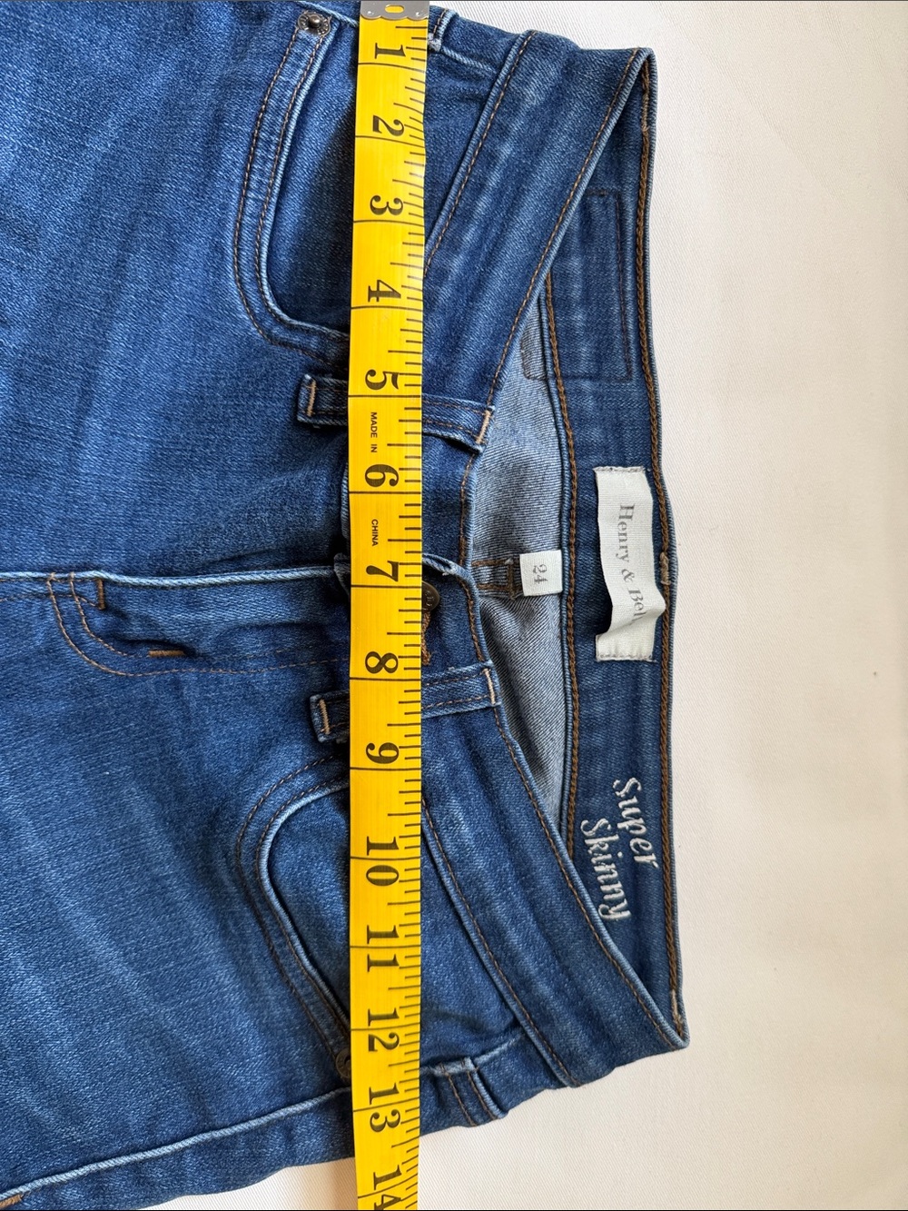 Henry & Belle Dark Blue women’s Jeans with Contrast Stitching - Picture 13 of 14